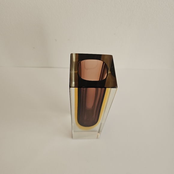 Column glass vase purple amber block Murano sommerso Luigi Onesto, Unmarked - Picture 9 of 9